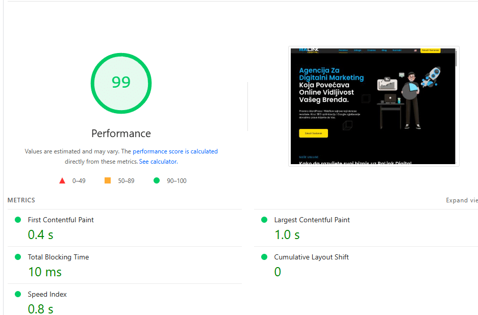 page speed insight